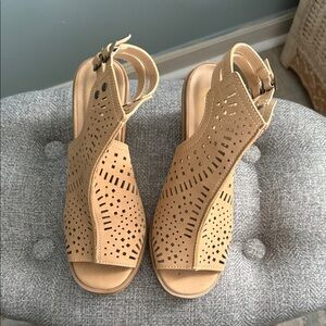 True Craft Tan Cut-Out Sandals
